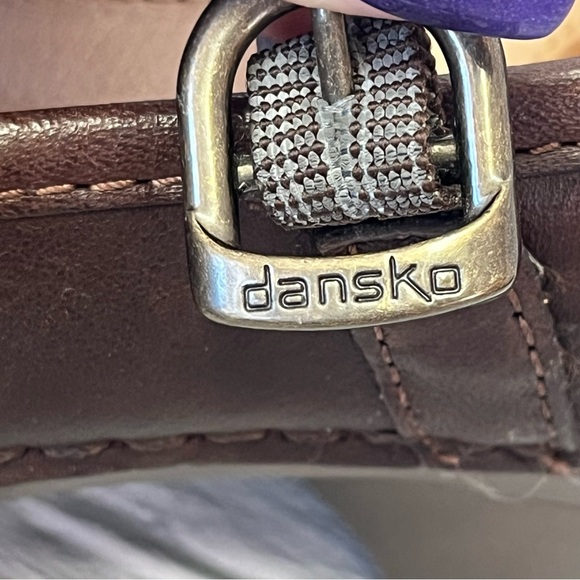 Dansko Savanna Flower Embossed Brown Leather Mary Jane Clog Shoe - Picture 11 of 16